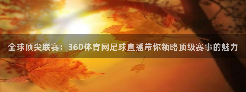 全球顶尖联赛：360体育网足球直播带你领略顶级赛事的魅力