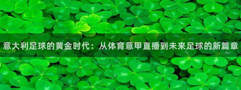 意大利足球的黄金时代：从体育意甲直播到未来足球的新篇章